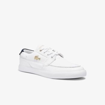 Lacoste Bayliss Deck Læder Sneakers Bílé | vLQWkiE2