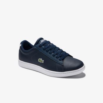 Lacoste Carnaby Evo Mesh-lined Læder Sneakers Tmavě Blankyt | nPCvllNG