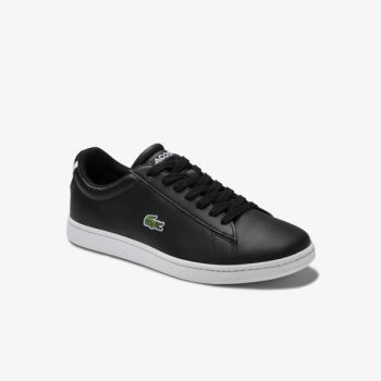 Lacoste Carnaby Evo Mesh-lined Læder Sneakers Černé | odSvv4xo