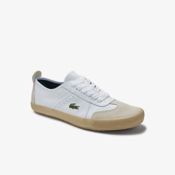 Lacoste Contest Læder and Semišové Sneakers Bílé Šedé | QTEuYFy7