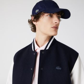 Lacoste Contrast Páskové Bavlněné Cap Tmavě Blankyt Blankyt | JPAU3qbx