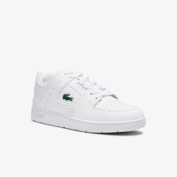 Lacoste Court Cage Læder Sneakers Bílé | XyiAqc9a