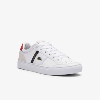 Lacoste Courtline Læder and Textilní Sneakers Bílé Béžový | Z18cHVnx