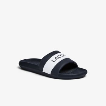 Lacoste Croco Textilní Logo Slides Tmavě Blankyt Bílé | xbTWJgG4