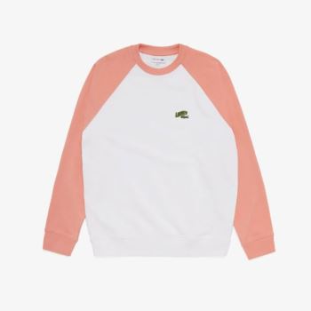 Lacoste Embroidered Logo Regular Fit Sweatshirt Bílé Růžové | f1ocNFQu