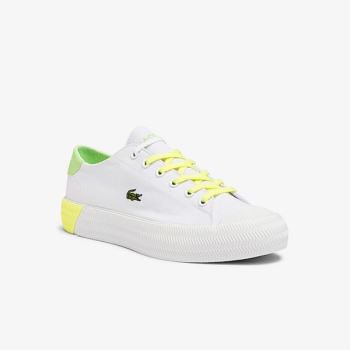 Lacoste Gripshot Platene and Læder Sneakers Bílé Světle Žluté | JbR5ivPr