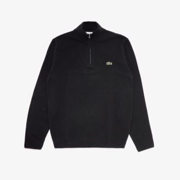 Lacoste Half Zip Collared Svetrové Černé | zh6xKtJt