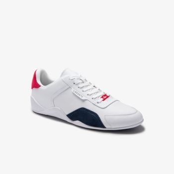 Lacoste Hapona Læder and Syntetická Sneakers Bílé Tmavě Blankyt Červené | bGujRSL9