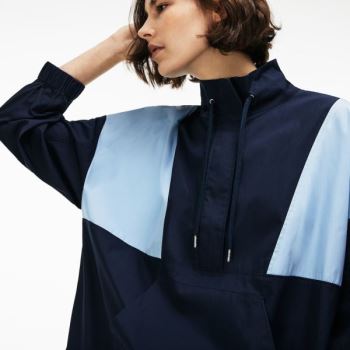 Lacoste LIVE Colorblock Bavlněné Poplin Sweatshirt Šaty Blankyt Světle Blankyt | 3dJuJhvE