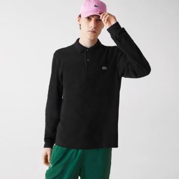 Lacoste Long-Sleeve Classic Fit L.12.12 Polo Černé | QPPRbuPY