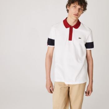 Lacoste Made in France Regular Fit Organic Bavlněné Polo Shirt Bílé Tmavě Blankyt Blankyt Tmavě Červené Bílé | bUlD62rA