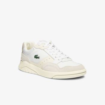 Lacoste Men’s Game Advance Luxe Læder and Semišové Sneakers Bílé Šedé | t8UWSBEE