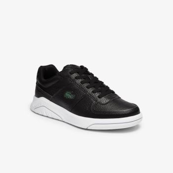 Lacoste Men’s Game Advance Tumbled Læder Sneakers Černé Bílé | XEG50HtB