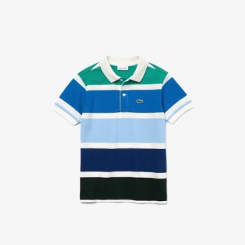 Lacoste Multicolor Striped Bavlněné Piqué Polo Bílé Blankyt Zelene | s1tfI246