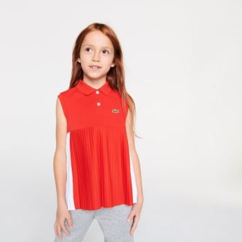 Lacoste Pleated Bavlněné Polo Červené Bílé | uK5yqkdZ