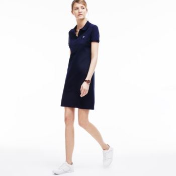 Lacoste Polo dress in stretch mini piqué Tmavě Blankyt Blankyt | emIWlg8A