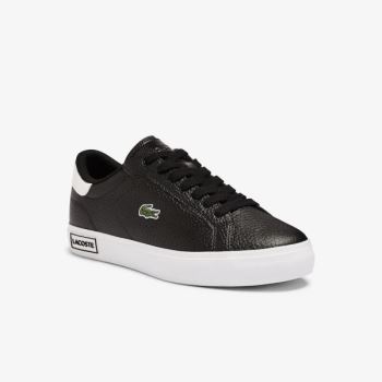 Lacoste Powercourt Læder and Syntetická Sneakers Černé Bílé | 1ydquOor