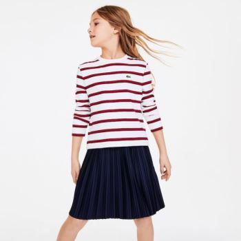 Lacoste Print Thick Bavlněné Nautical Top Bílé Červené Tmavě Blankyt Blankyt | ky8YMyde