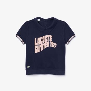 Lacoste Printed Bavlněné Piqué Polo Shirt Tmavě Blankyt Blankyt Světle Růžové | gbYlabIq