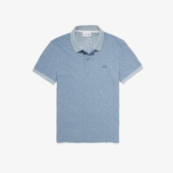 Lacoste Printed Slim Fit Bavlněné Piqué Polo Bílé Blankyt | OARWV6Jd