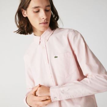 Lacoste Regular Fit Bavlněné Oxford Shirt Světle Růžové | NqfrTmaB