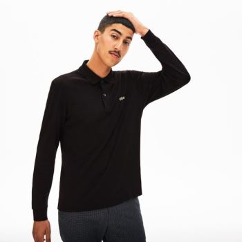 Lacoste Regular Fit Bavlněné Polo Černé | 5VlcrD8R