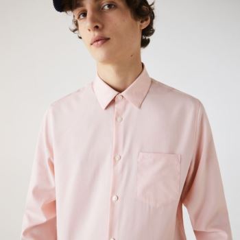 Lacoste Regular Fit Bavlněné Poplin Shirt Světle Růžové | w5mKf8XF