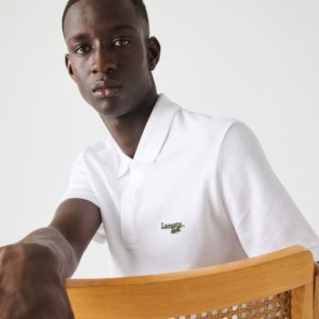 Lacoste Regular Fit Solid Bavlněné Piqué Polo With Badge Bílé | Qw5kPPv1