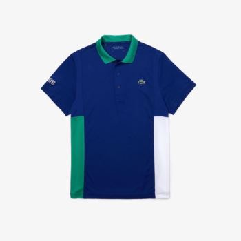 Lacoste SPORT Colorblock Mesh Prodyšný Piqué Tenisové Polo Shirt Blankyt Zelene Bílé | MELbUfFD