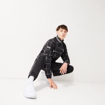 Lacoste SPORT Lehké Print Tenisové Tracksuit Černé Bílé | 7wQSxx7j