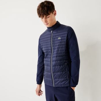 Lacoste SPORT Lehké Vody-Resistant Quilted Golfové Jacket Tmavě Blankyt Blankyt | XUTZsAFh