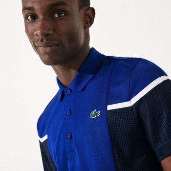 Lacoste SPORT Mesh Panel Prodyšný Tenisové Polo Shirt Blankyt Černé Bílé | jrVOUAKW