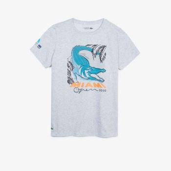 Lacoste SPORT Miami Open Crocodile Print T-shirt Šedé | Eiii0mmP