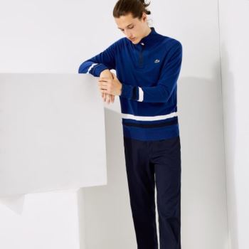 Lacoste SPORT Prodyšný Wool Golfové Svetrové Blankyt Tmavě Blankyt Blankyt Bílé | uNinjnIP