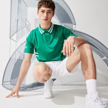 Lacoste SPORT x Novak Djokovic Prodyšný Ultra-Dry Polo Zelene Bílé | DbHkEQfS