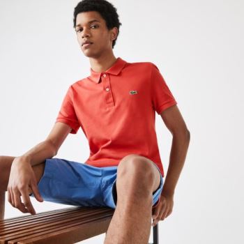 Lacoste Slim Fit Polo in Petit Piqué Červené | H8jZUQ8j