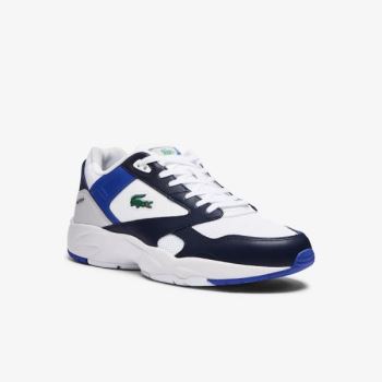 Lacoste Storm 96 Lo Mesh Colour-Pop Sneakers Bílé Tmavě Blankyt | CKmktuEm