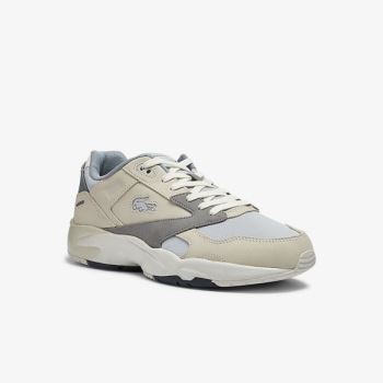 Lacoste Storm 96 Lo Nubuck Læder Sneakers Béžový Šedé | I9Bz6awv