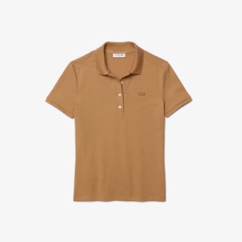 Lacoste Stretch Bavlněné Piqué Polo Shirt Béžový | 4nFTKKIT