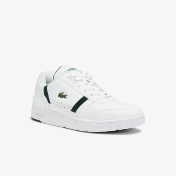 Lacoste T-Clip Læder Sneakers Bílé | NOs1IpGA