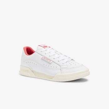 Lacoste Twin Serve Luxe Læder and Syntetická Sneakers Bílé Béžový | Dhba6O0z