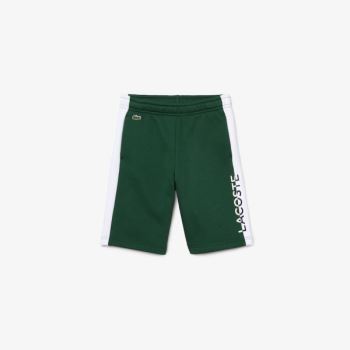 Lacoste Two-Tone Fleece Shorts Zelene Bílé | 74mUJMxJ