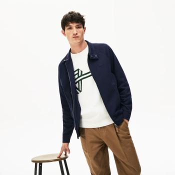 Lacoste Zippered Solid Sweatshirt Tmavě Blankyt Blankyt Hnědožlutý Zelene | gqlcTuqv