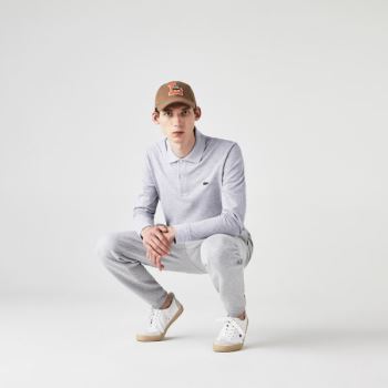 Lacoste classic fit long-sleeve Polo Shirt in marl petit piqué Šedé | ih1jpXzU