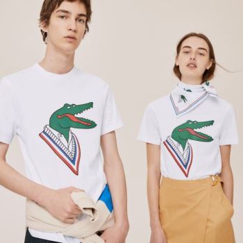 Lacoste x Jean-Michel Tixier Graphic T-shirt Bílé Červené | XryCVzcA