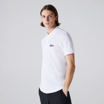 Lacoste x National Geographic Regular Fit Organic Bavlněné Polo Shirt Bílé | 90basXk5