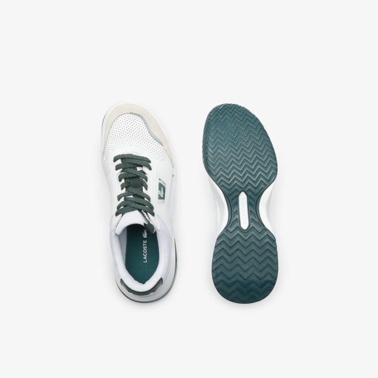 Lacoste Ace Lift Colourblock Læder Reflective Sneakers Bílé Tmavě Zelene | NqQ4970a