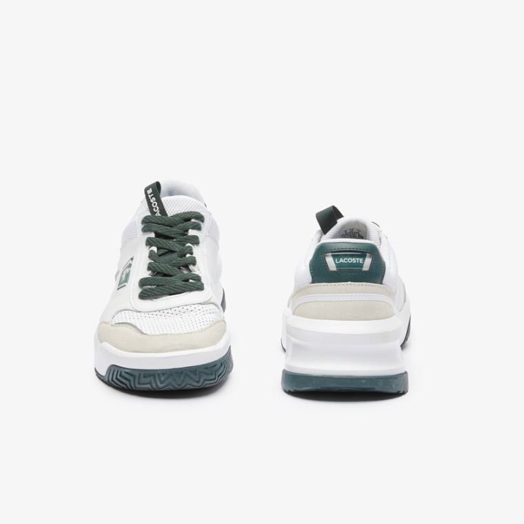 Lacoste Ace Lift Colourblock Læder Reflective Sneakers Bílé Tmavě Zelene | NqQ4970a