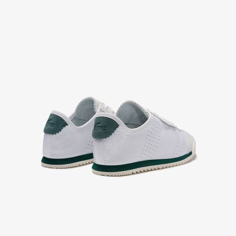 Lacoste Ascenta Læder and Semišové Sneakers Bílé | YZSD1jot