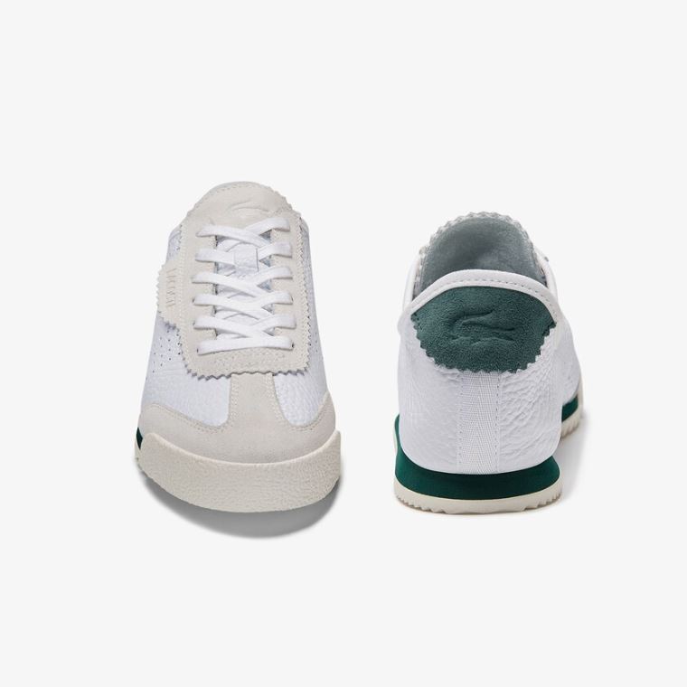 Lacoste Ascenta Læder and Semišové Sneakers Bílé | YZSD1jot